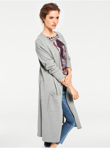 Heine Long-Strickjacke in grau-melange