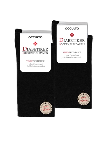 Occulto 10er Pack Diabetiker Socken Julia in Schwarz