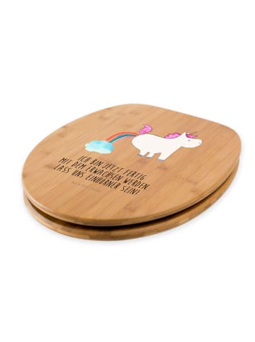 Mr. & Mrs. Panda Toilettendeckel Einhorn Pupsen mit Spruch in Braun