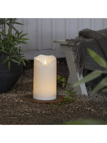 STAR Trading LED Outdoor Stumpenkerze , Flamme Grand', Batterie und Timer, naturwei