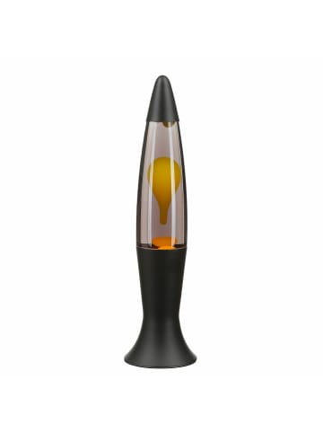 Licht-Erlebnisse Lavalampe EEK G (B)10.5 x (L)10.5 x (H)40 cm in Schwarz-Matt Grau Gelb