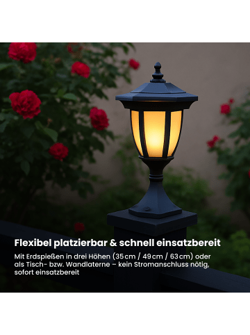 STAR Trading Solar Wegeleuchte Flame in Schwarz