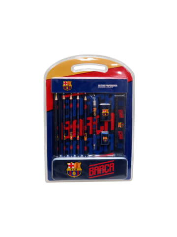 FC Barcelona Schreibset mit Metalletui, Skizzenblock und Buntstiften