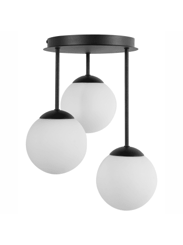 Beliani Deckenleuchten RIANA in Schwarz/Weiß - (W) 35 x (H) 43 x (L) 35 cm