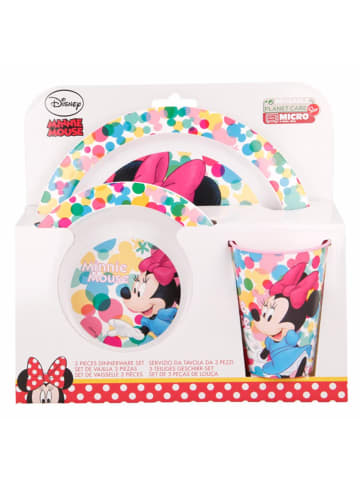 Disney Minnie Mouse Geschirr-Frühstück-Set | Minnie Mouse | 3-teilig | Teller, Schüssel & Becher