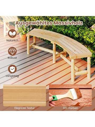 COSTWAY Gartenbank gebogen 3 Sitzer in Beige