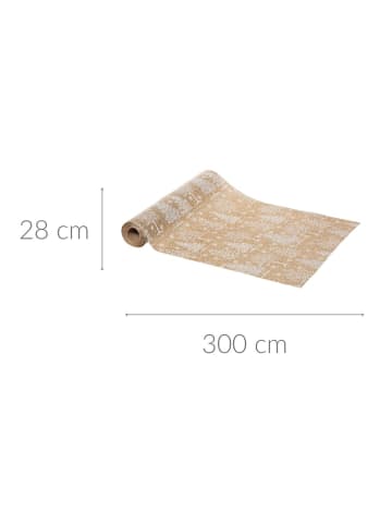 Feeric Lights Tischläufer mit einem Weihnachtsmuster in Beige, (B) 28 x (L) 300 cm