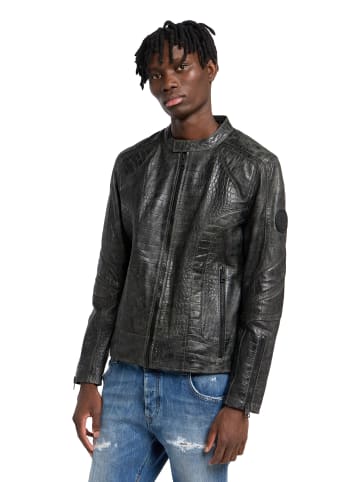 Carlo Colucci Lederjacke Faggiano in Grün