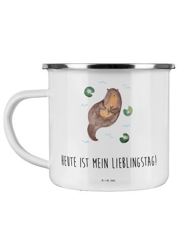 Mr. & Mrs. Panda Kaffeebecher Otter Seerose mit Spruch in Weiß