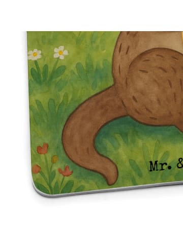 Mr. & Mrs. Panda Bierdeckel Otter Blumenstrauß Design ohne Spruch in Weiß