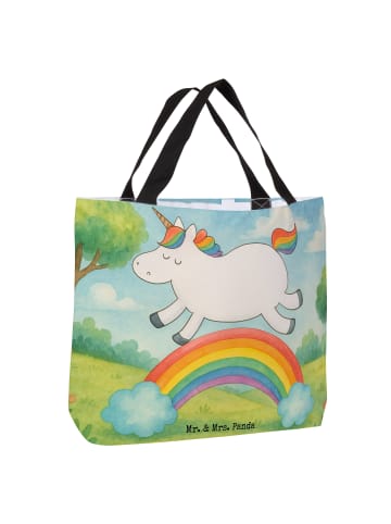 Mr. & Mrs. Panda Tote Bag Einhorn Regenbogen Design ohne Spruch in Weiß