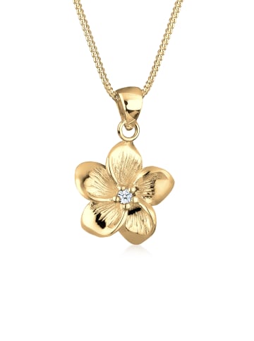 Elli DIAMONDS  Halskette 925 Sterling Silber Frangipani Blüte in Gold