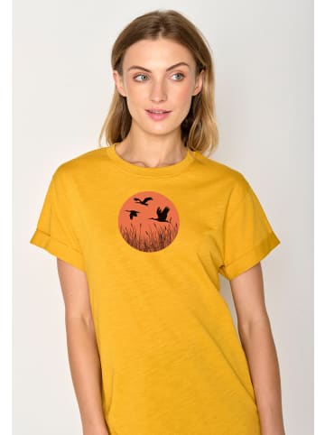 GreenBomb T-Shirt Nature Stork Sun in Goldgelb