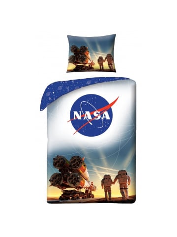 Nasa NASA Bettwäsche Set aus Baumwolle Bettdeckenbezug 140 × 200 cm mit in Blau