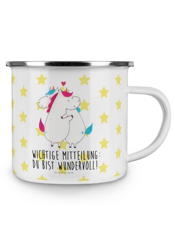 Mr. & Mrs. Panda Kaffeetasse Einhorn Mitteilung mit Spruch in Weiß
