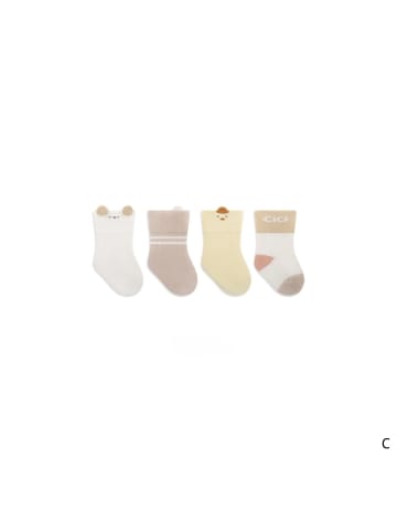 MUNADUNA 4er-Set 'CiCi' Baby Socken in Gelb