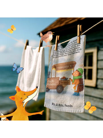 Mr. & Mrs. Panda Handtuch Igel Maronen Design mit Spruch in Weiß