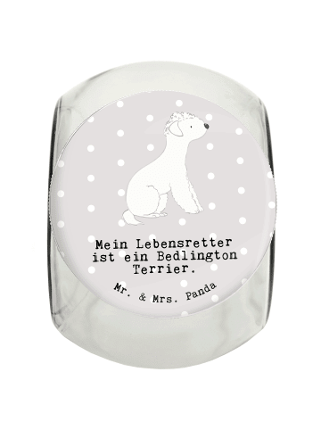 Mr. & Mrs. Panda Leckerli Glas Bedlington Terrier Lebensretter m... in Grau Pastell
