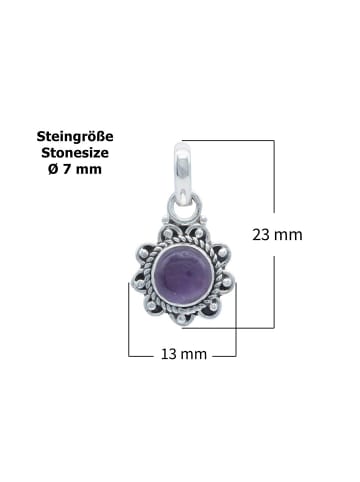 mantraroma 925er Silber - Ketten (L) 13 x (B) 23 mm mit Amethyst