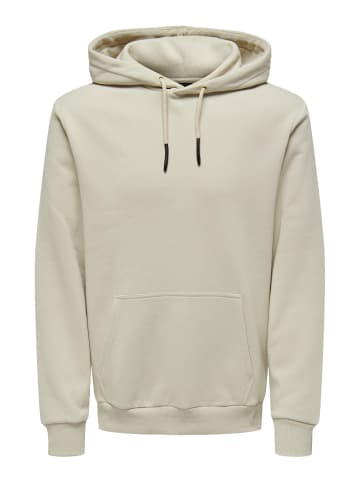 Only&Sons Weicher Kapuzen Pullover Basic Hoodie ONSCERES in Beige-2