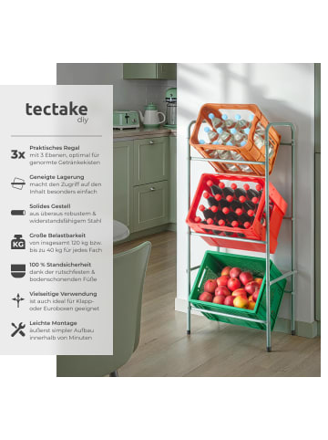 tectake Küchen-Standregal, Maße: 50 x 33 x 116 cm, gefertigt aus Stahl