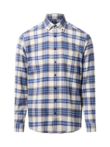 Andrew James Flanellhemd in ecru blau - 0004