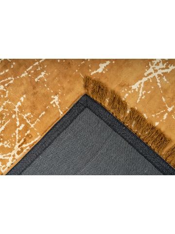 Kayoom Wohnzimmer Teppich – Kurzflorteppich Dolce Vita 225 in gold - rechteckig