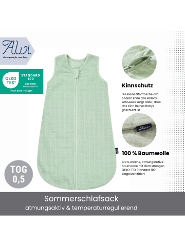 Kinderhaus Blaubär Alvi Mull-Schlafsack TOP in Uni Türkis