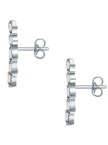 Lulu & Jane Ohrstecker Messing verziert mit Kristallen von Swarovski® in silber