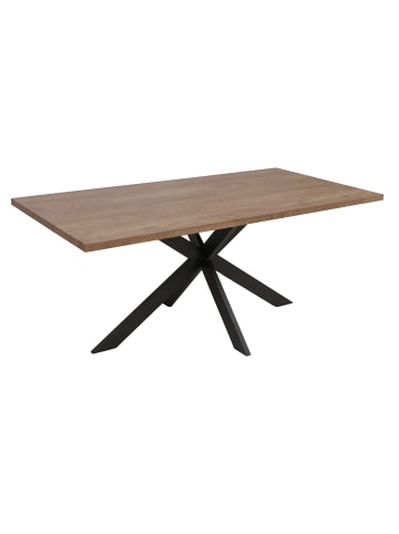 MCW Esszimmertisch O55 Industrial MDF Metall 180cm, Walnuss-Optik