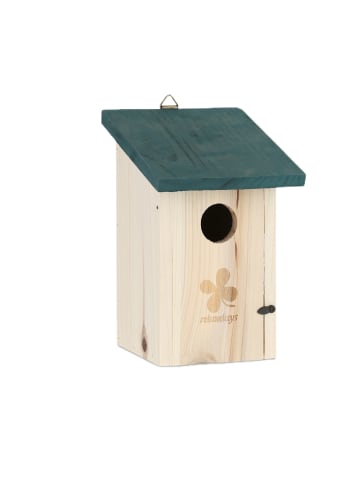 relaxdays Vogel-Nistkasten in Natur/ Grün - (B)14 x (H)22 x (T)15 cm