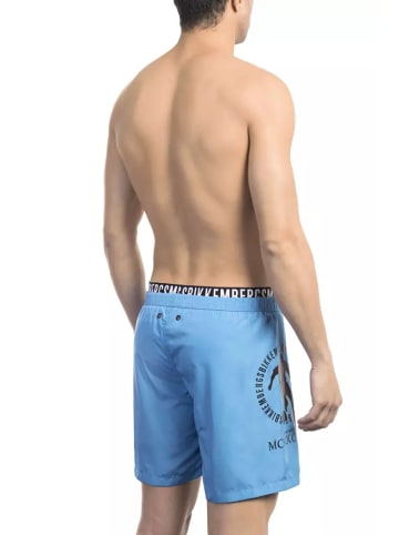 Bikkembergs Hellblau Schwarz Polyester Herren Badeanzug