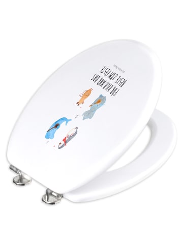 Mr. & Mrs. Panda Toilettendeckel Big Einheit mit Spruch in Weiß