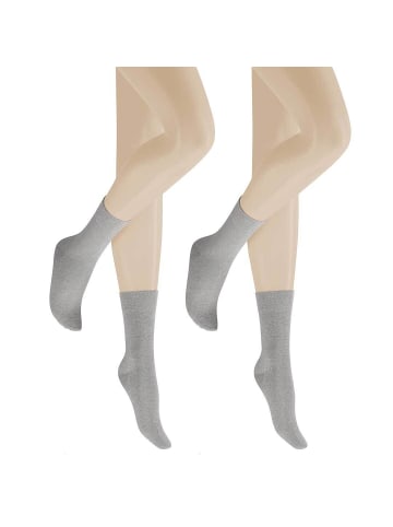 Hudson Socken Only 2-Pack druckfreier Bund in Silber