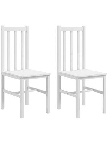 HOMCOM Esszimmerstühle in Weiß 47,5L x 38,5B x 99H cm