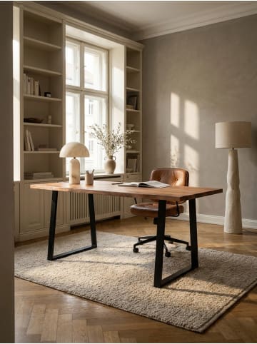 KADIMA DESIGN Schreibtisch 140x80x76 cm Massivholz / Metall Computertisch