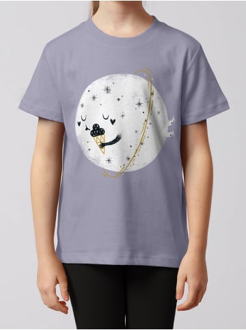 wat? Apparel T-Shirt Planet mit Eis in Lavender