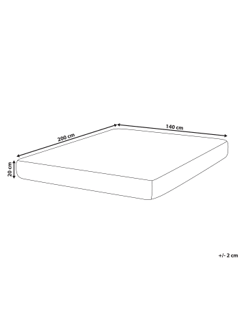 Beliani Matratze SPRINGY in Weiß/Grau - (W) 140 x (H) 20 x (L) 200 cm