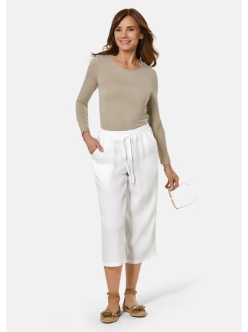 GOLDNER Kurzgröße:  Sommerhose mit Rundumschlupfbund in weiß
