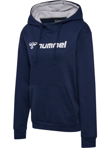 Hummel Sportshirt "Hmlmover Cotton Hoodie Woman" in Blau