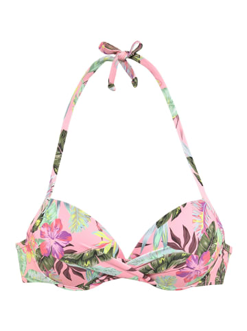 S. Oliver Push-Up-Bikini-Top in rose-bedruckt