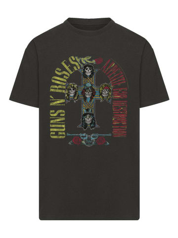 F4NT4STIC Oversize T-Shirt Guns N' Roses Skull Rock Band Merch in schwarz