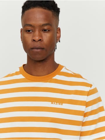 MAZINE T-Shirt Driggs Striped T in pumpkin/offwhite