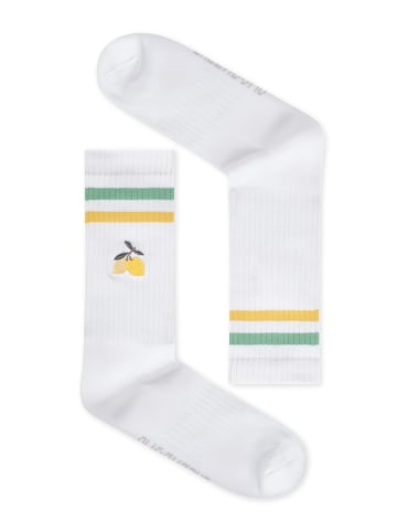 GreenBomb Tennis Socks Lemon in Weiß