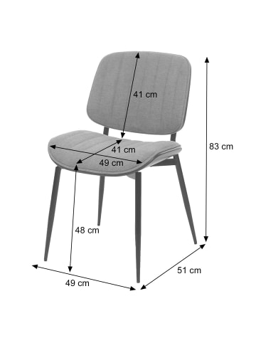 MCW 6er-Set Esszimmerstuhl O44, Natur, dunkelgrau