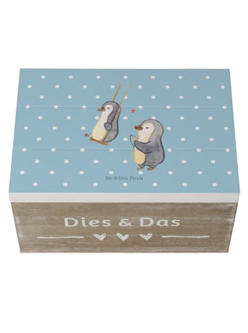 Mr. & Mrs. Panda Holzkiste Pinguin Oma schaukeln ohne Spruch in Blau Pastell