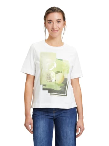 CARTOON Halbarm-Shirt mit Rundhalsausschnitt in Patch Cream/Green