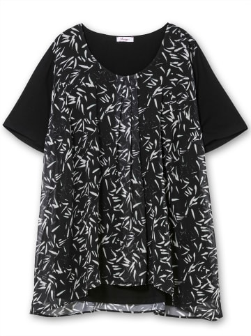 sheego Blusenshirt in schwarz-weiß-gemustert