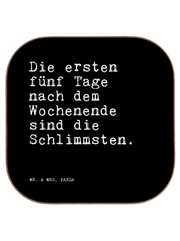 Mr. & Mrs. Panda Untersetzer für Gläser Die ersten fünf Tage... ... in Schwarz