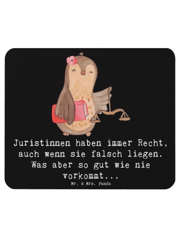 Mr. & Mrs. Panda Mouse Pad Juristin Recht mit Spruch in Schwarz